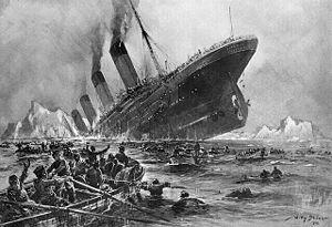 painting of the sinking of the Titanic by Willy St&ouml;
