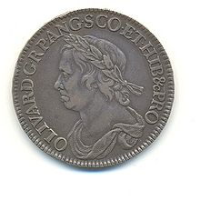half-crown coin of Oliver Cromwell